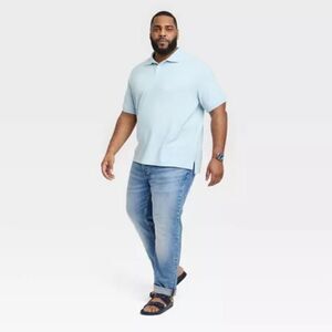 🆕👕Loring Short Sleeve Collared‎ Polo Shirt - Soft Blue